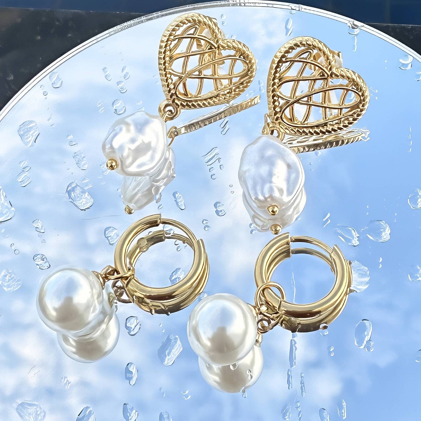 18K gold plated Stainless steel earrings, Intensity 87736-0
