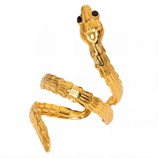 18K gold plated Stainless steel  snake finger ring, Intensity 88658-0