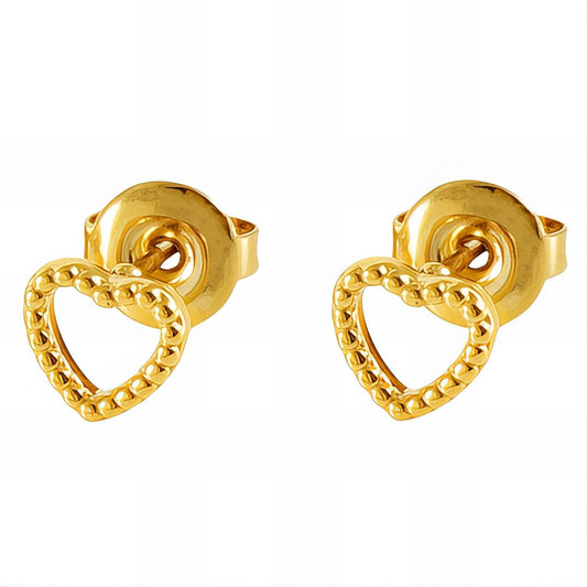 18K gold plated Stainless steel  Hearts earrings, Intensity 89262-0