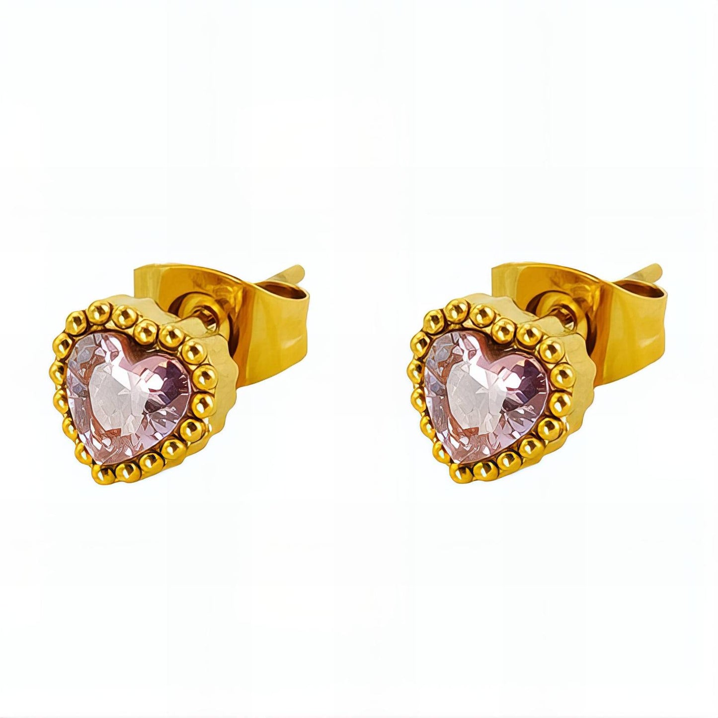 18K gold plated Stainless steel  Hearts earrings, Intensity 89313-0