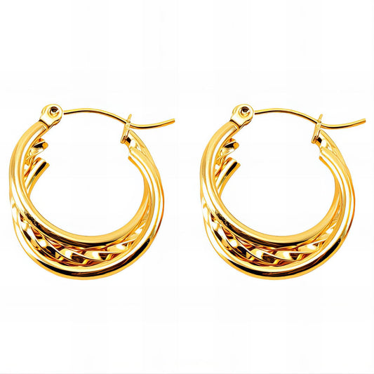 18K gold plated Stainless steel earrings, Intensity 89323-0