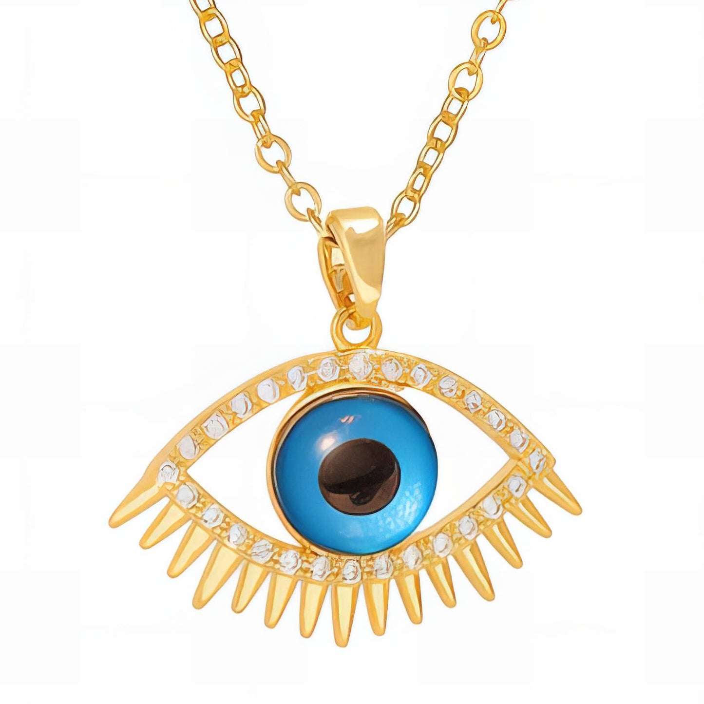 18K gold plated Stainless steel  Evil Eye necklace, Intensity 89420-0