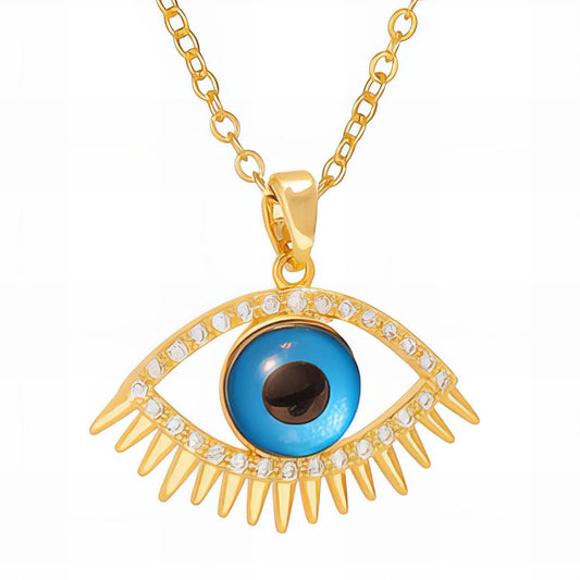 18K gold plated Stainless steel  Evil Eye necklace, Intensity 89420-0