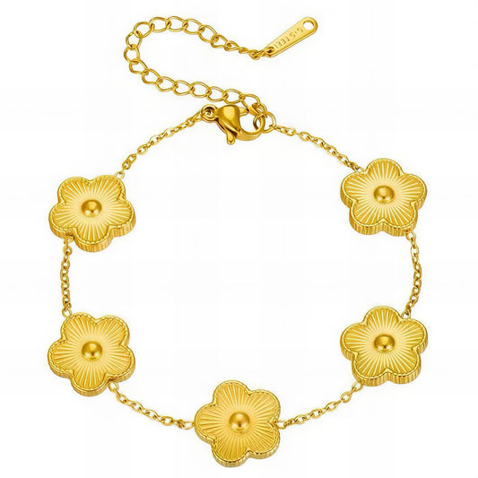 18K gold plated Stainless steel  Flowers bracelet, Intensity 89554-0