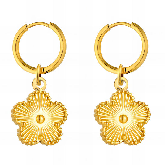 18K gold plated Stainless steel  Flower earrings, Intensity 88022-0