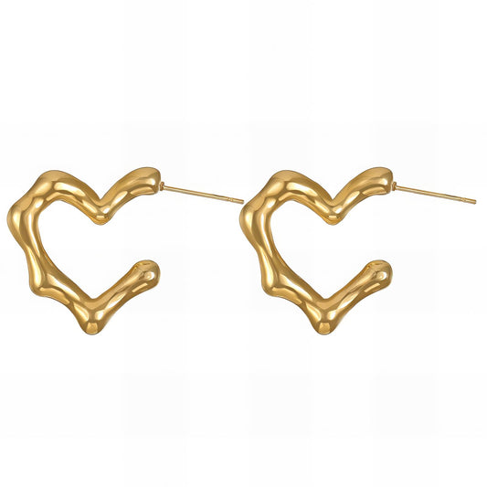 18K gold plated Stainless steel  Heart earrings, Intensity 89573-0