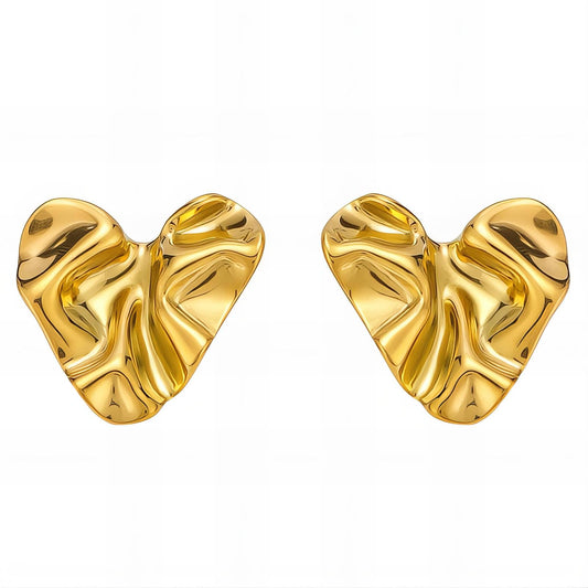 18K gold plated Stainless steel  Hearts earrings, Intensity 89579-0