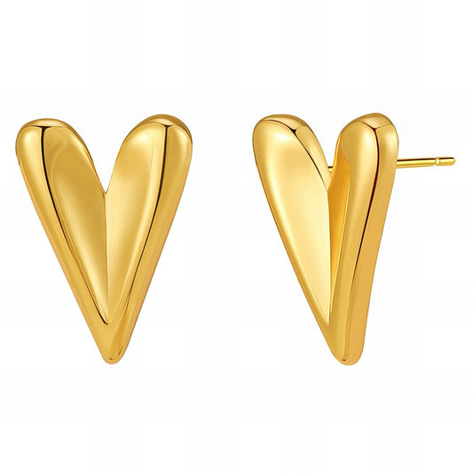 18K gold plated Stainless steel  Hearts earrings, Intensity 89581-0