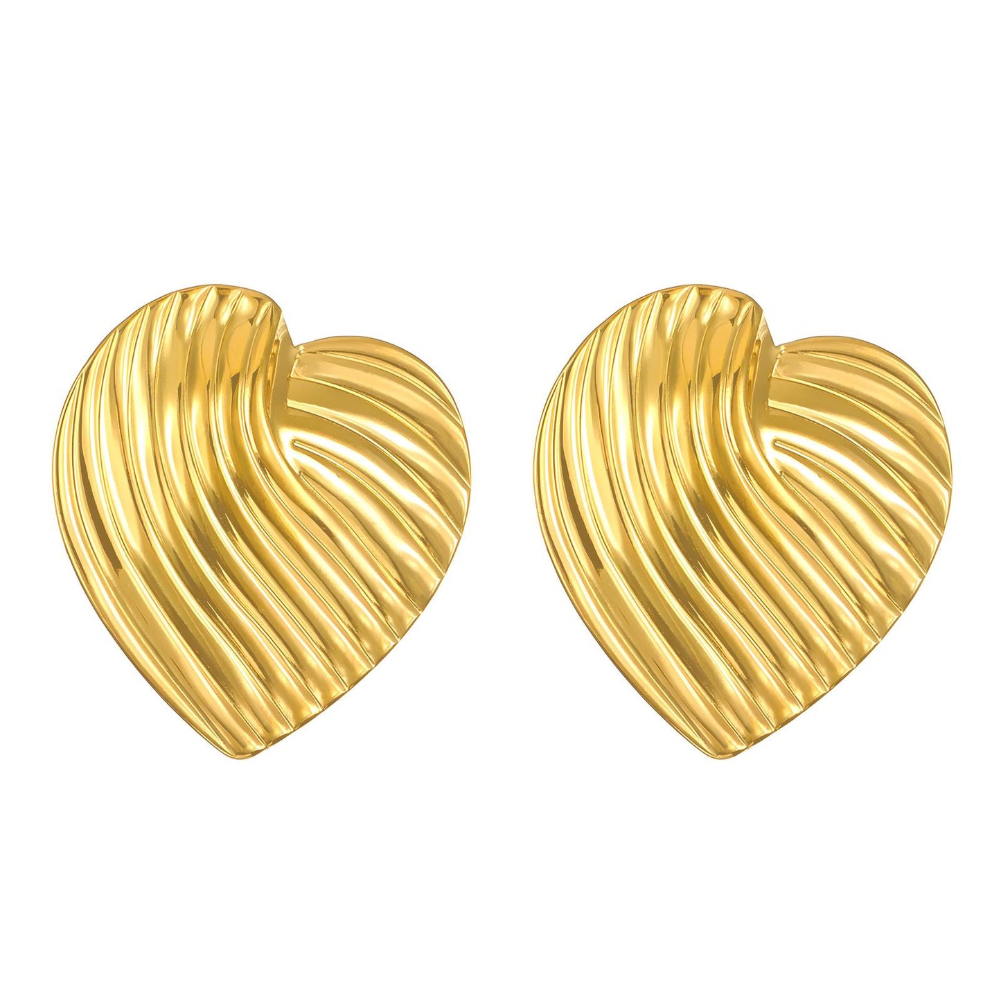 18K gold plated Stainless steel  Hearts earrings, Intensity 89583-0