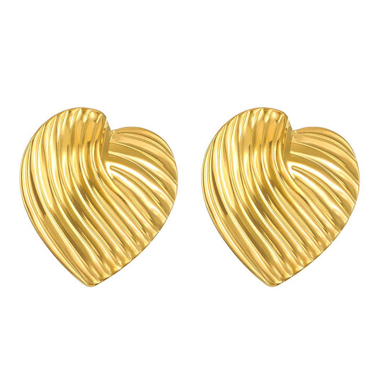 18K gold plated Stainless steel  Hearts earrings, Intensity 89583-0