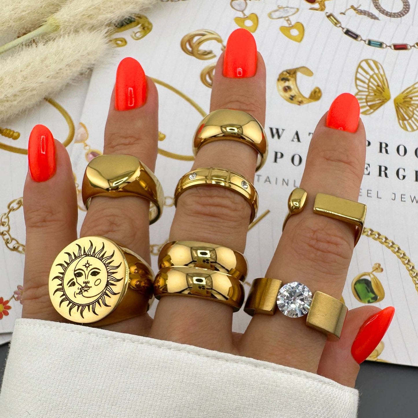 18K gold plated Stainless steel finger ring, Intensity 89598-0