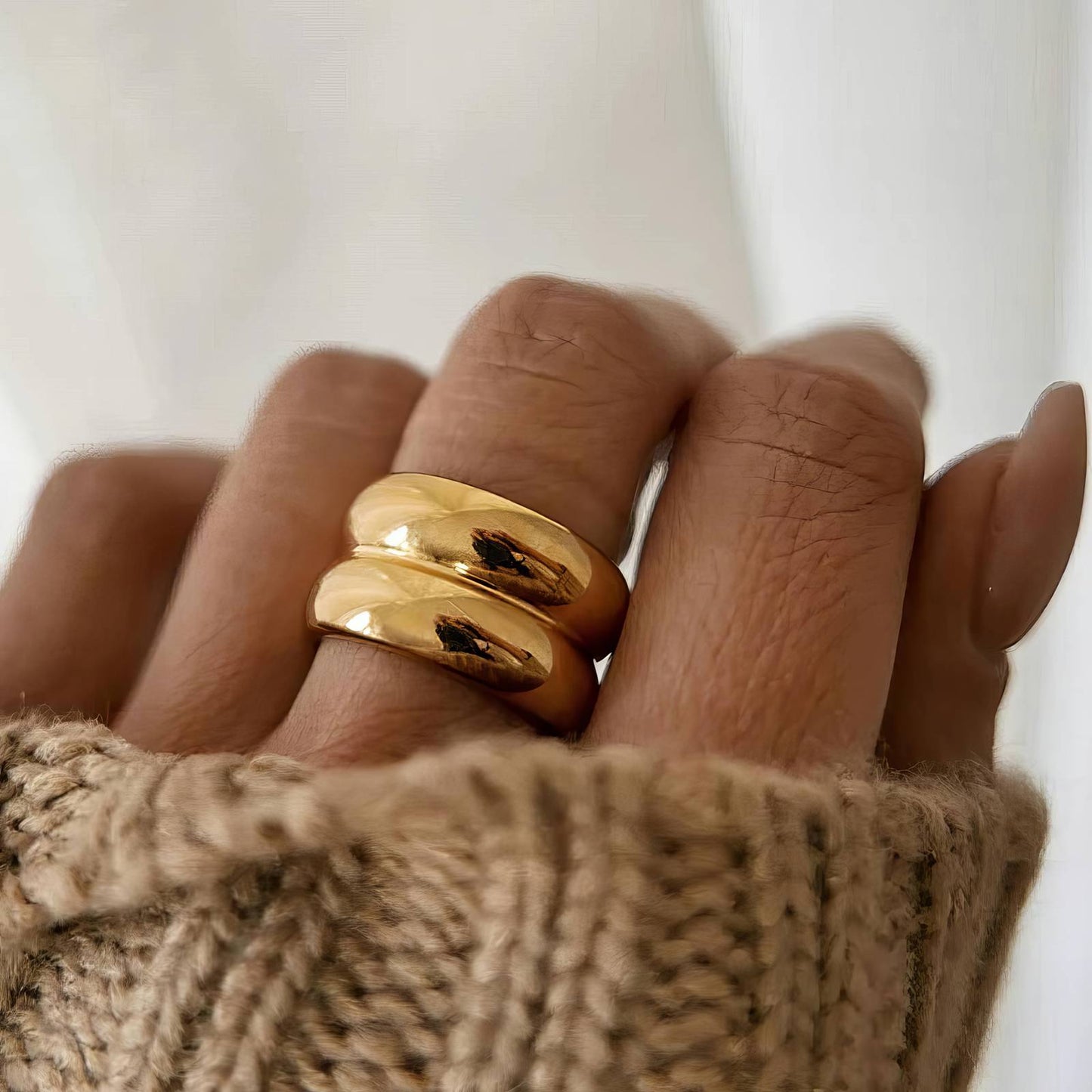 18K gold plated Stainless steel finger ring, Intensity 89598-0