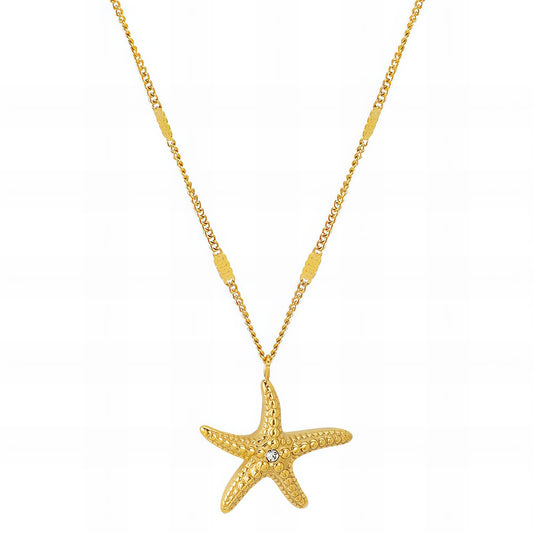 18K gold plated Stainless steel  Starfish necklace, Intensity 89645-0