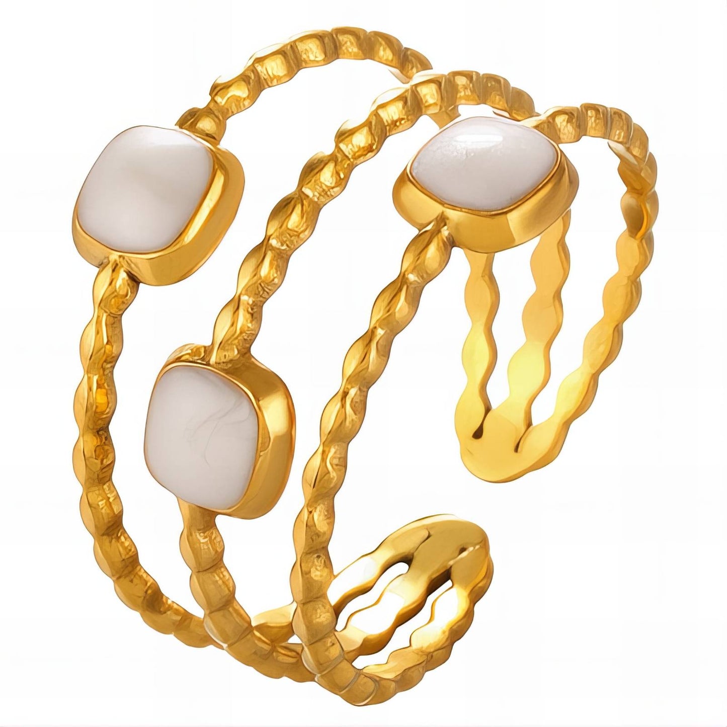 18K gold plated Stainless steel finger ring, Intensity 89672-0