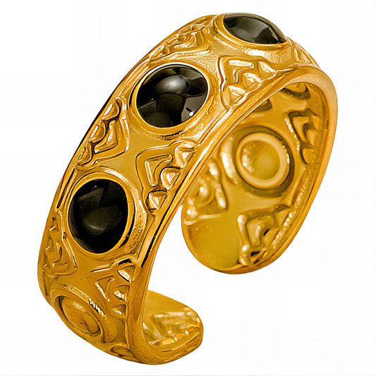 18K gold plated Stainless steel  Crosses finger ring, Intensity 89690-0
