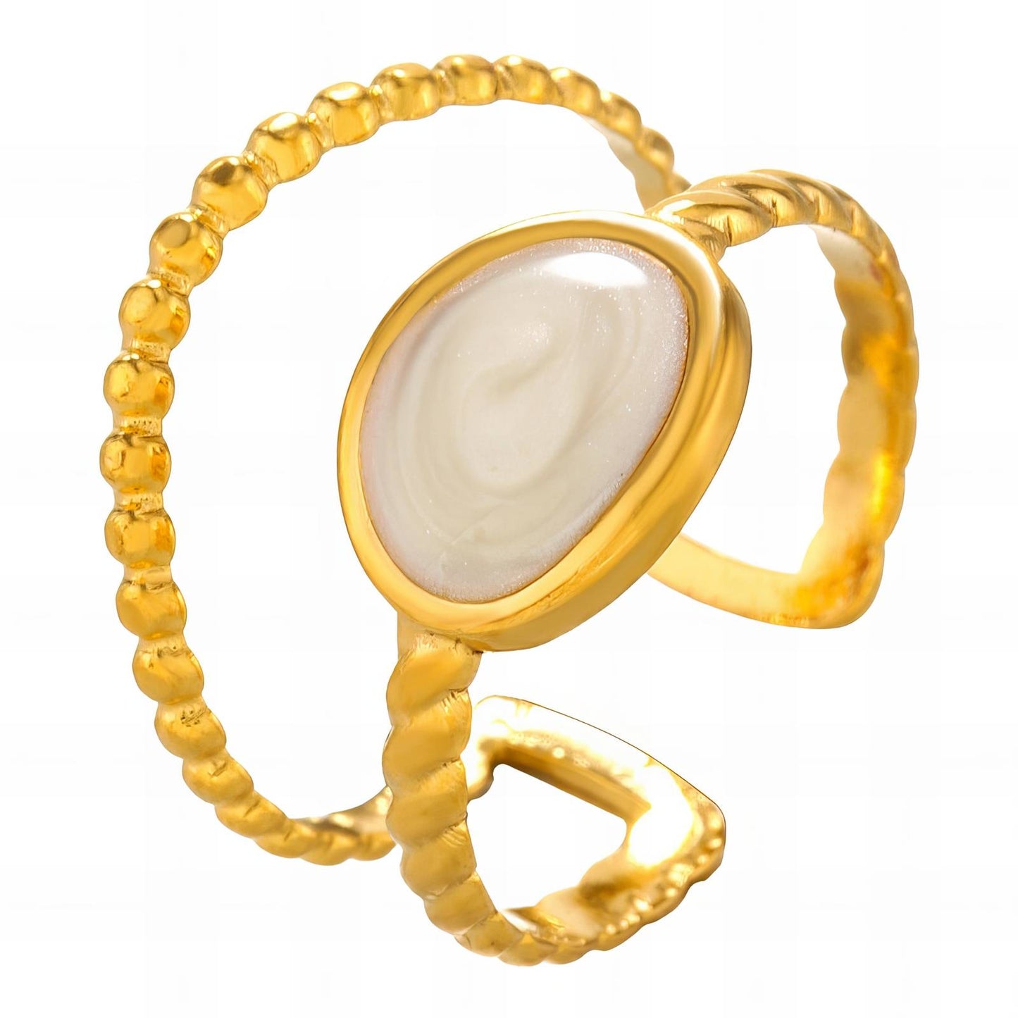 18K gold plated Stainless steel finger ring, Intensity 89701-0