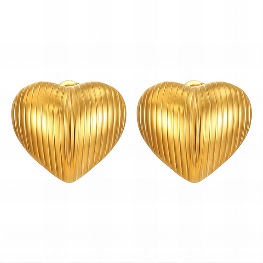 18K gold plated Stainless steel  Heart earrings, Intensity 89790-0