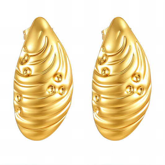 18K gold plated Stainless steel  Teardrops earrings, Intensity 89816-0