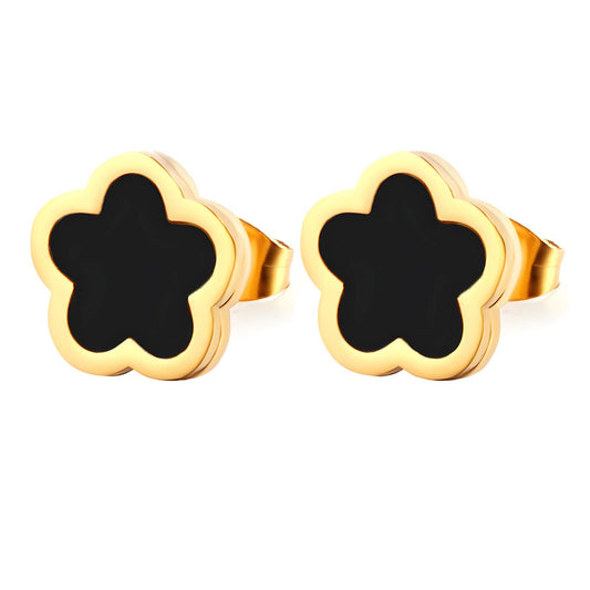 18K gold plated Stainless steel  Flowers earrings, Intensity 89839-0