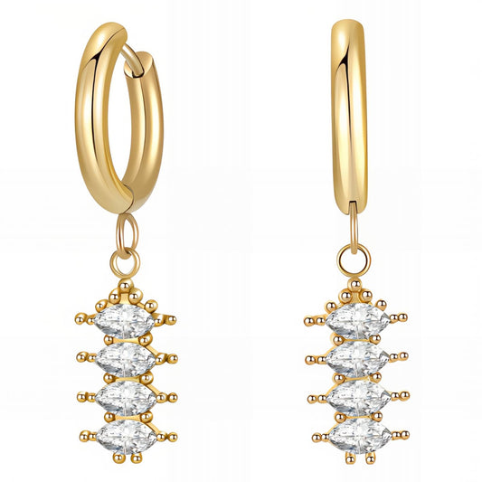18K gold plated Stainless steel earrings, Intensity 90027-0