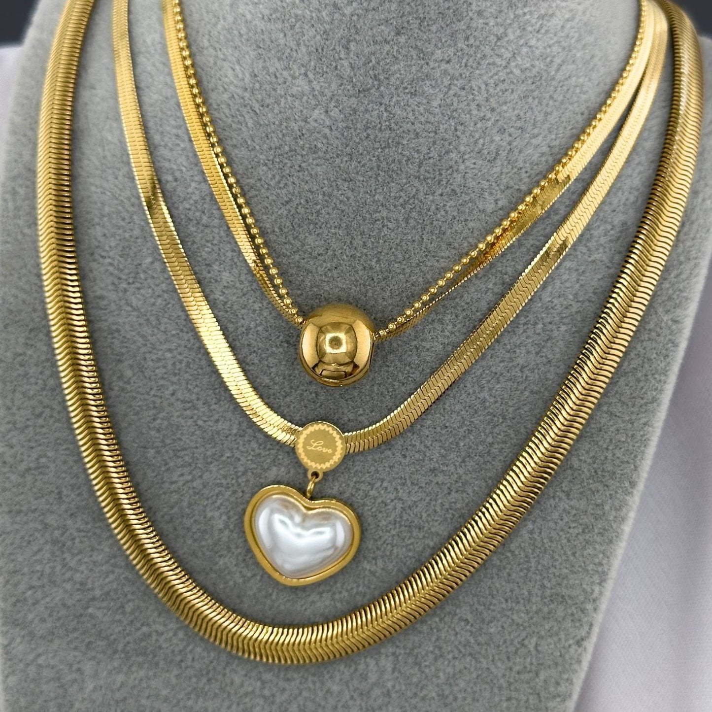 18K gold plated Stainless steel  Heart necklace, Intensity 87885-0