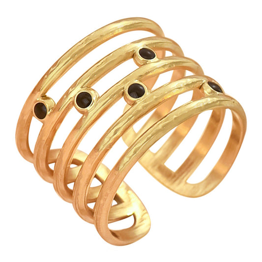 18K gold plated Stainless steel finger ring, Intensity 87616-0